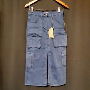 Love Gen Blue Cargo Skirt Size 5 / 28 NWT
